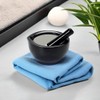 Mortar and Pestle Set, Ceramic Stoneware Set (3.2 Inch-Black) -