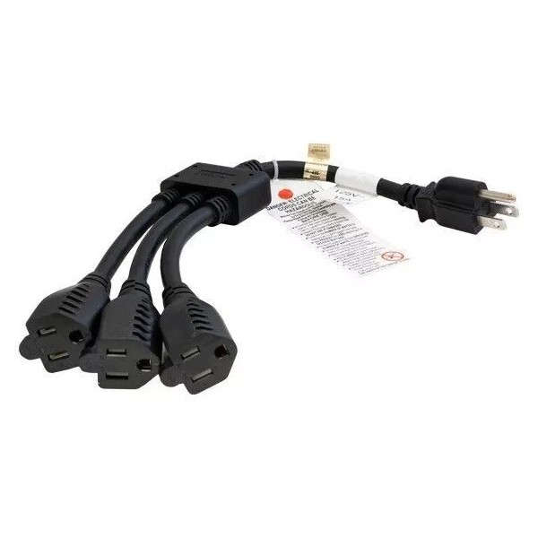 AYAGROUP AYA 14 Inch Power Splitter Extension Cord (1-to-3) 14AWG