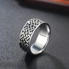 MAGIIE Silver Rings for Men, Viking Rune Ring, Punk Biker