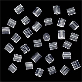 100 x Soft Plastic Replacement Earring Backs Tube Flower Bullet Back Stoppers Earnuts by Accessories Attic (Tube)