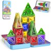 OFFISYS 40PCS Mini Magnetic Tiles, Magnetic Building Blocks with Iron