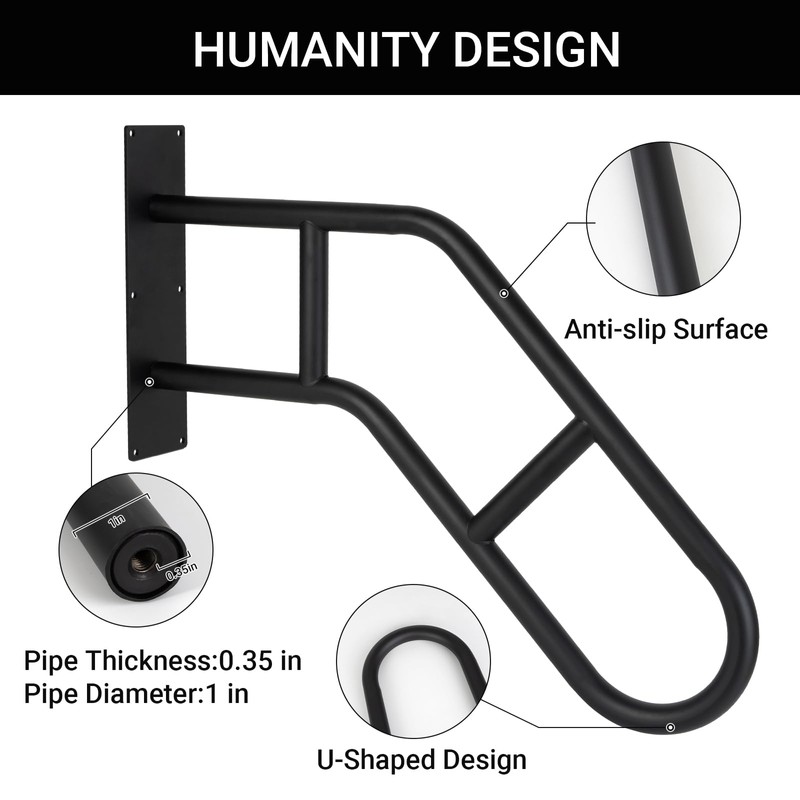 Aduanbang Hand Rails for Outdoor Steps & Elderly,U-Shape Wall Mount