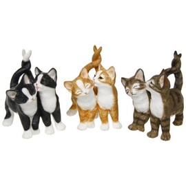 Playtime Affection Twin Cats Black & White Decorative Ornament