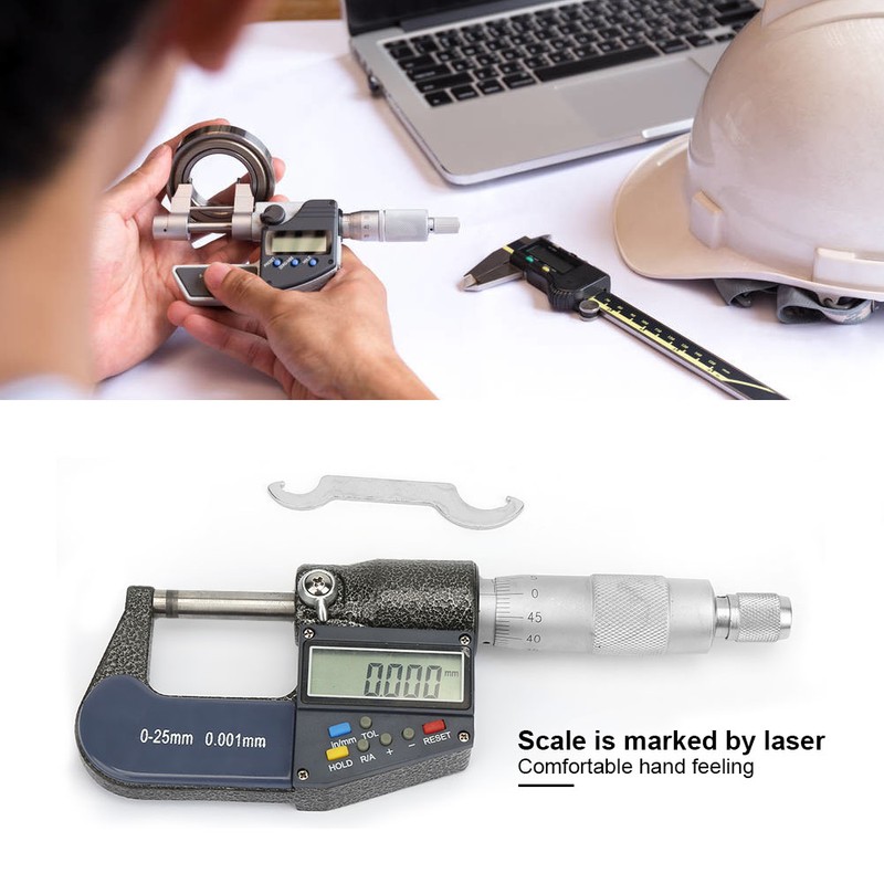 Measure Tool 0-25mm Electronic Digital Micrometer 0.001mm Thickness Gauge and