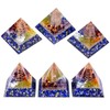 KYEYGWO Lapis Lazuli Energy Pyramid Gemstone with Copper Wire, Reiki