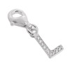 Small Sterling Silver & CZ Crystal Initial Letter L Clip-on