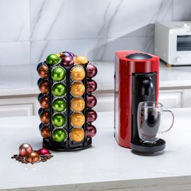 Rice Rat Coffee Pod Carousel Holder with Central Additional Pods Storage for VertuoLine Pods (40+ pods)
