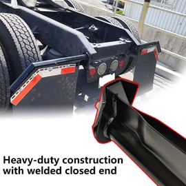 GaeaAuto Black Angled Spring Loaded Mud Flap Hanger Bracket Set 1-1/8" Bolt Spacing 27.5" Length fit for Semi Trucks, 2PCS