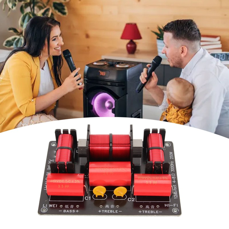 3 Way Crossover Filter Professional PCB Treble Bass Sound Frequency