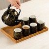 KEYDUACU Japanese Tea Set, Kiln-Formed Ceramic Tea Set, Plum Blossom
