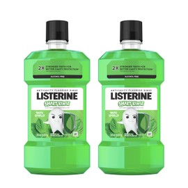 Listerine Listerine Smart Rinse Kids Mouthwash, ADA Accepted, Alcohol-Free Anticavity Sodium Fluoride Mouthwash, Oral Rinse for Dental Cavity Protection, Mint Shield Flavor, Convenience Pack, 500 mL, 2 Pack