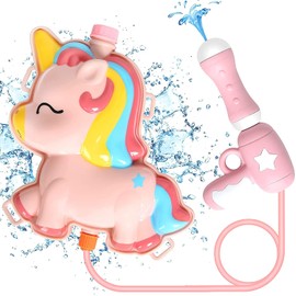 Rucksack Wasserpistole, Wasserpistole für Kinder, Kinder Wasserpistole Spielzeug mit 2000ml Wassertank, Wasserspielzeug für Sommer Strand Pool Spielzeug (rosa)