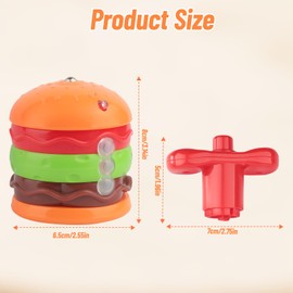 Electric Musical Spinning Top Toy - Interactive Light Up Toys for Kids with Music and Colorful Lights, Fun Sensory Game Hamburger Rotating Cube Promoting Focus, Gifts for Boys Girls Toddlers