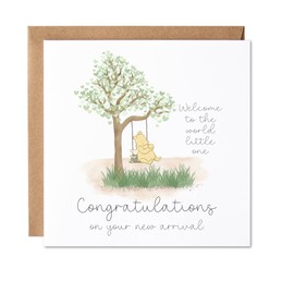 Maise & Rose New Baby Card | Baby Boy Welcome To The World Little One Card | Winnie The Pooh New Arrival Card | Congratulations On Your New Baby Girl | P8