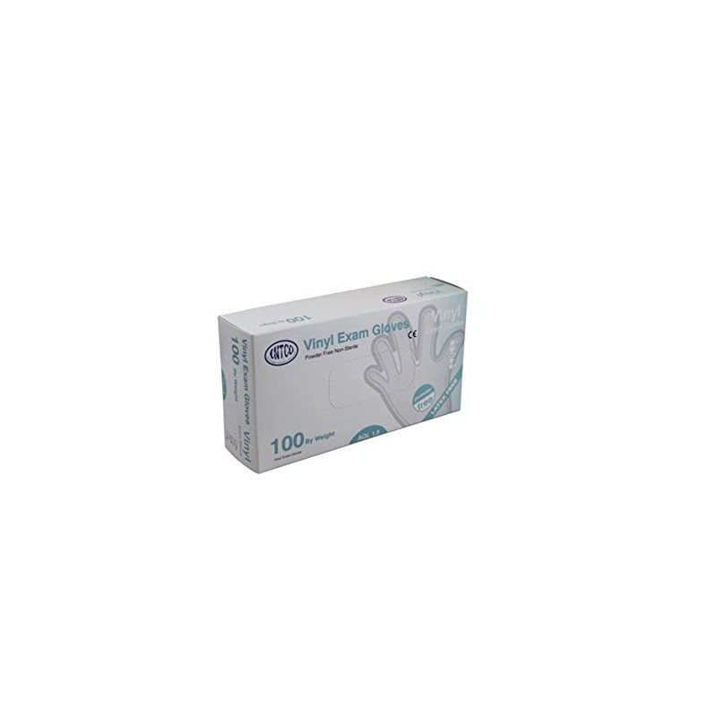 Intco vgpf4501-3 powder-free vinyl disposable gloves, medium, clear, 100 pieces