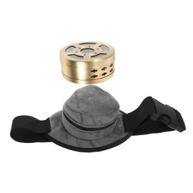 Mikinona Portable Moxibustion Box with Adjustable Straps Smokeless Copper Burner Tank and Cloth Bag for Moxibustion Sticks for Home Use and Therapeutic