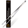 Rivoean 12-Inch Tweezer Tongs,Extra-Long Stainless Steel Tweezers Tongs