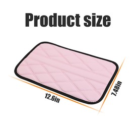 KHGUZ Car Center Console Cushion Pad, Leather Waterproof Vehicle Armrest Seat Box Cover, Comfortable Automotive Interior Arm Rest Protector Accessories, Universal for SUV, Sedan, Truck (Pink)