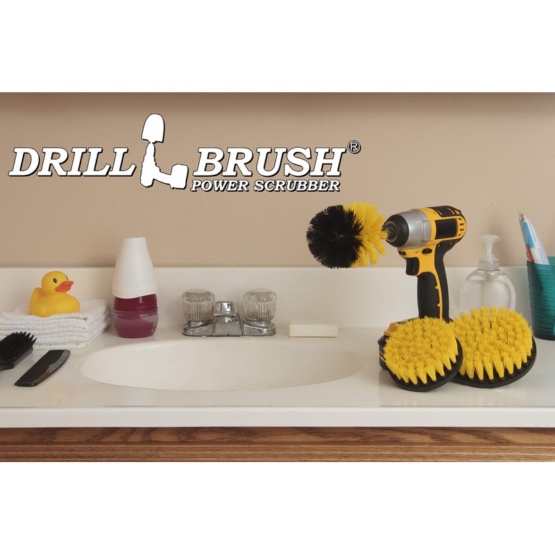 Drill Powered Rotary Scrub Brushes for Shower, Tub, Sink, Tile