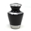 Black with Brushed Metal Accent Cremation Urns for Men and