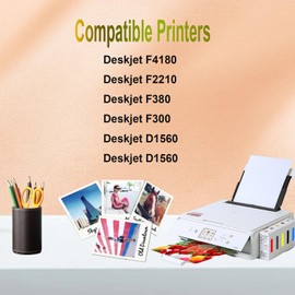 Eficazink 21 22 21XL 22XL High Yield Ink Cartridge Compatible for Deskjet F4180 F2210 F380 F300 D1560 D1560 Officejet 4315 J3640 J3680 1410 FAX 3180 PCS 1401 Printers (2 Black 1 Tri-Color)