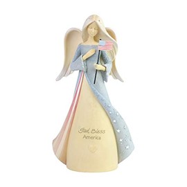 Enesco Foundations Patriotic God Bless America Angel Figurine, 7.76 Inch, Multicolor
