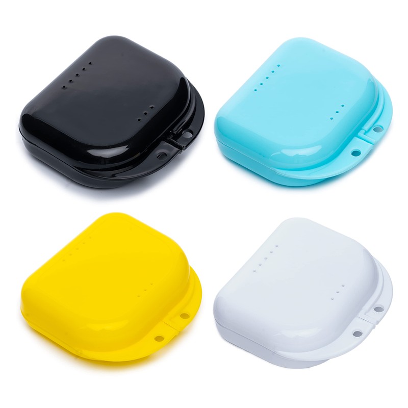 BOOMIBOO Retainer Case with Vent Holes, 4 Pcs Denture Cases,
