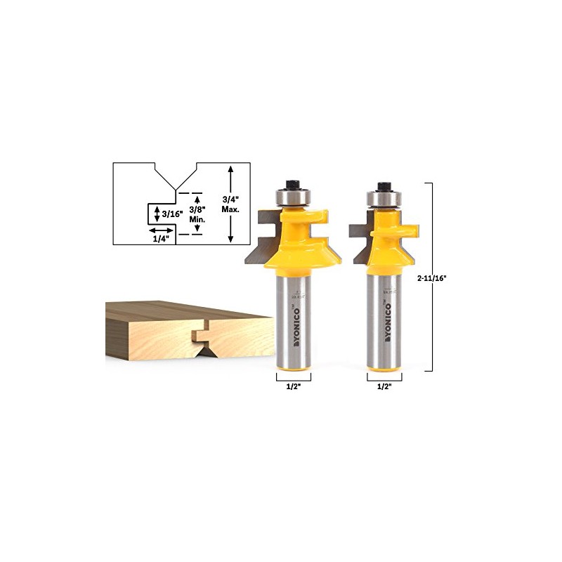 YONICO Router Bits Set Tongue and Groove Flooring 2 Bit