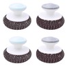 4PCS Stainless Steel Wool Scrubber with Handle, Dish Scrubber Cleaning