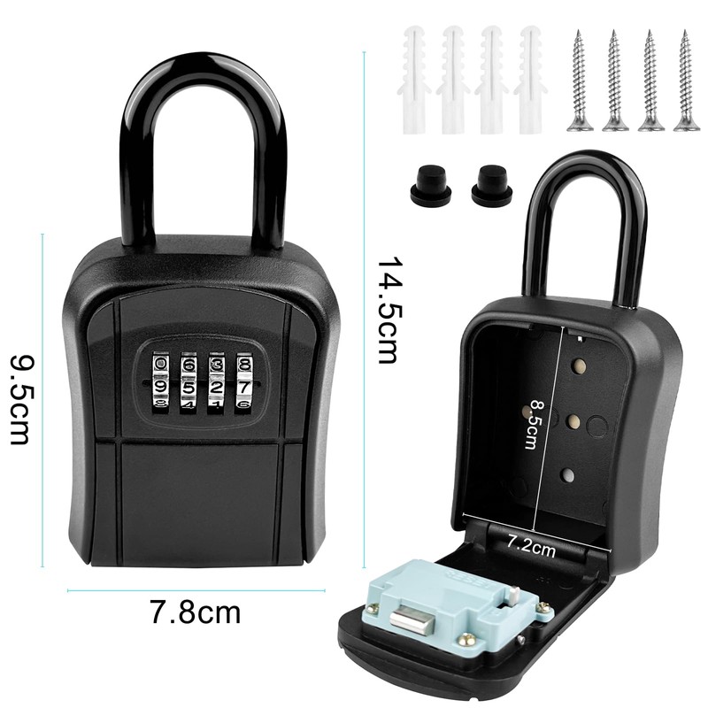 Noxtioanip Key Safe with Number Code, Key Safe 4 Digit