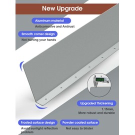 Gutter Valley Splash Guards, 15.7 x 3.5 Inch 4 Pack Gutter Guard, Aluminum Rain Gutter Guard Downspout Rain Diverter for Roof Shingle, Rain Drip Guard for Straight House (Gray)