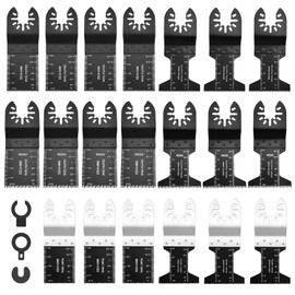 23 Pieces Multitool Oscillating Saw Blades Kit Multitool Oscillating Tool Accessories Saw Blades Mix Multi Tool Saw Blades Kit Universal Multifunctional Tool for Wood Metal Plastic