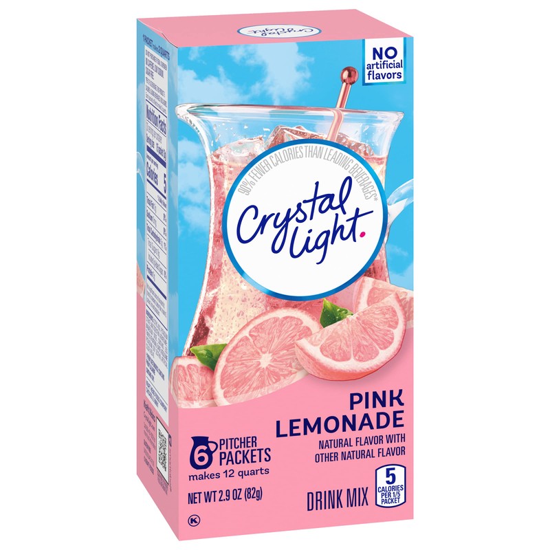 Crystal Light Pink Lemonade Drink Mix, 12-Quart 2.9-Ounce Canister (Pack