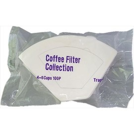 Kanae Shoko CF4-100P Bleaching Coffee Filter, For 4 - 6 People, Trapezoid, 100 Pieces, Ears, Made in Japan