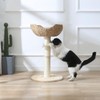 SHENGOCASE Small Cat Tree Tower with Rattan Wicker Basket, Handwoven