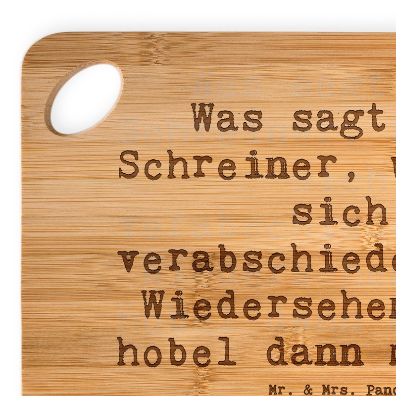 Mr. & Mrs. Panda Bambus - Schneidebrett Spruch was SAGT