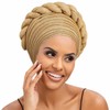 Wosois Headwrap African Turban Rhinestone Rope Knot Sequins Bow Designs