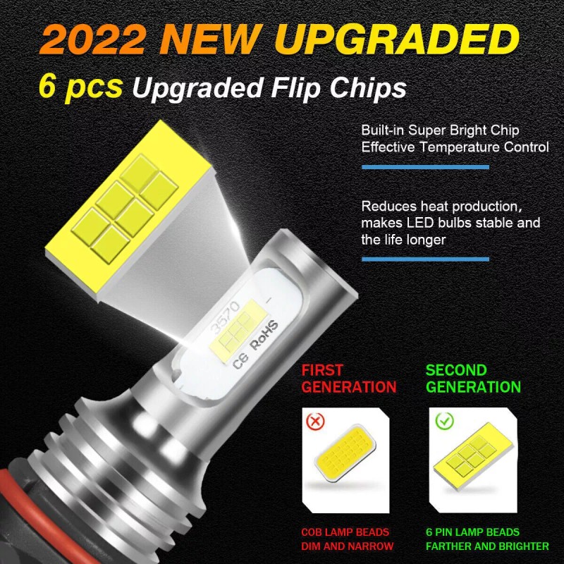 AUIMSOCO 9006 9005 LED Headlight KIT Combo Bulbs High Low