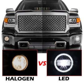 KEWISAUTO LED Fog Lights with Daytime Running Lights for GMC Sierra 2007-2014, Bumper Driving Fog Lamps w/DRL for 2007 2008 2009 2010 2011 2012 2013 2014 GMC Sierra 1500 2500HD 3500HD Accessories