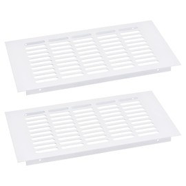 sourcing map Air Vents Cover, 2Pcs 300 x 150mm - Aluminum Alloy Mesh Air Return Vent Cover, Rectangle Louvered Ventilation Grille for Shoe Cabinet Wardrobe (White)