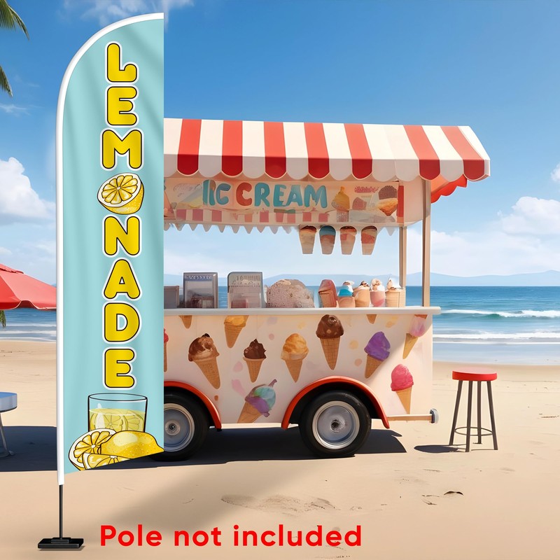 Lemonade Sign Feather Flag - Lemonade Banner Flag - Windless