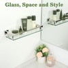 Alise Bathroom Glass Shelf with Stainless Steel Railing, Polished Chrome