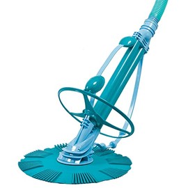 Aqua Select "Island Palm" Suction-Side Cleaner in-Ground Swimming Pools | 36-Feet Hose | Wheel Deflector | Pressure Regulator | One Moving Part | Finned Disc