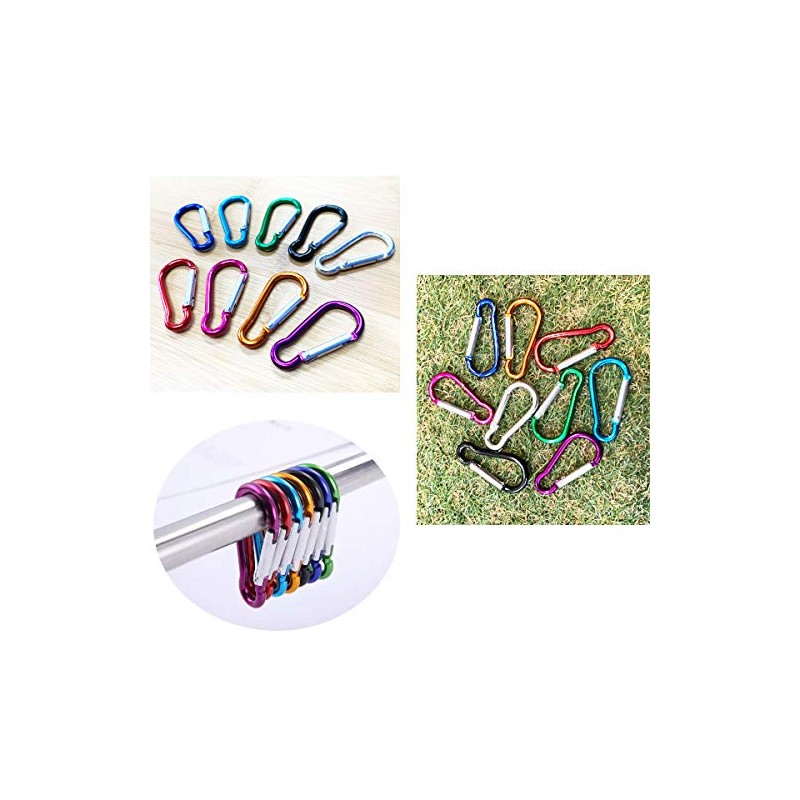 Merrowstore Carabiner, Aluminum, 10 Pieces, Gourd Shape, Length 1.8 inches