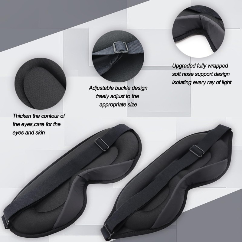 3D Contoured Sleep Mask for Side Sleepers - Eye Mask