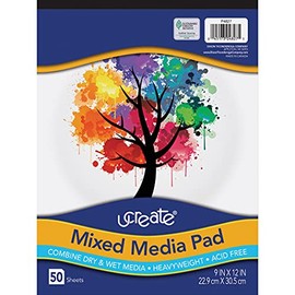 UCREATE, Natural, Mixed Media Pad, 9" x 12", 50 Sheets