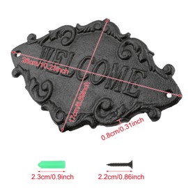 Brosay Vintage Cast Iron Welcome Signs for Outside Wall Mounted Welcome Wall Decoration for House Sign Plaque Bar Cafe Shop Front Door 1 Pcs (26 * 17 * 0.8CM)