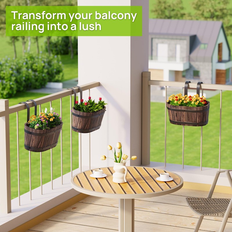 2Pack Wood Fence planters Window boxes planters Railing planter box