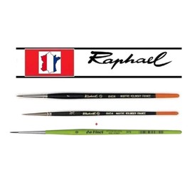 Raphael Kolinsky Series 8404 Red Sand Brush Set of 2 Size 3/0 1st Multi-Coloured