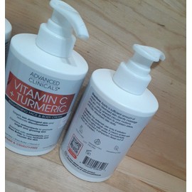 Advanced Clinicals 2 JUGS: Advanced Clinicals Vitamin C + Turmeric Brightening Face Body Cream 15oz